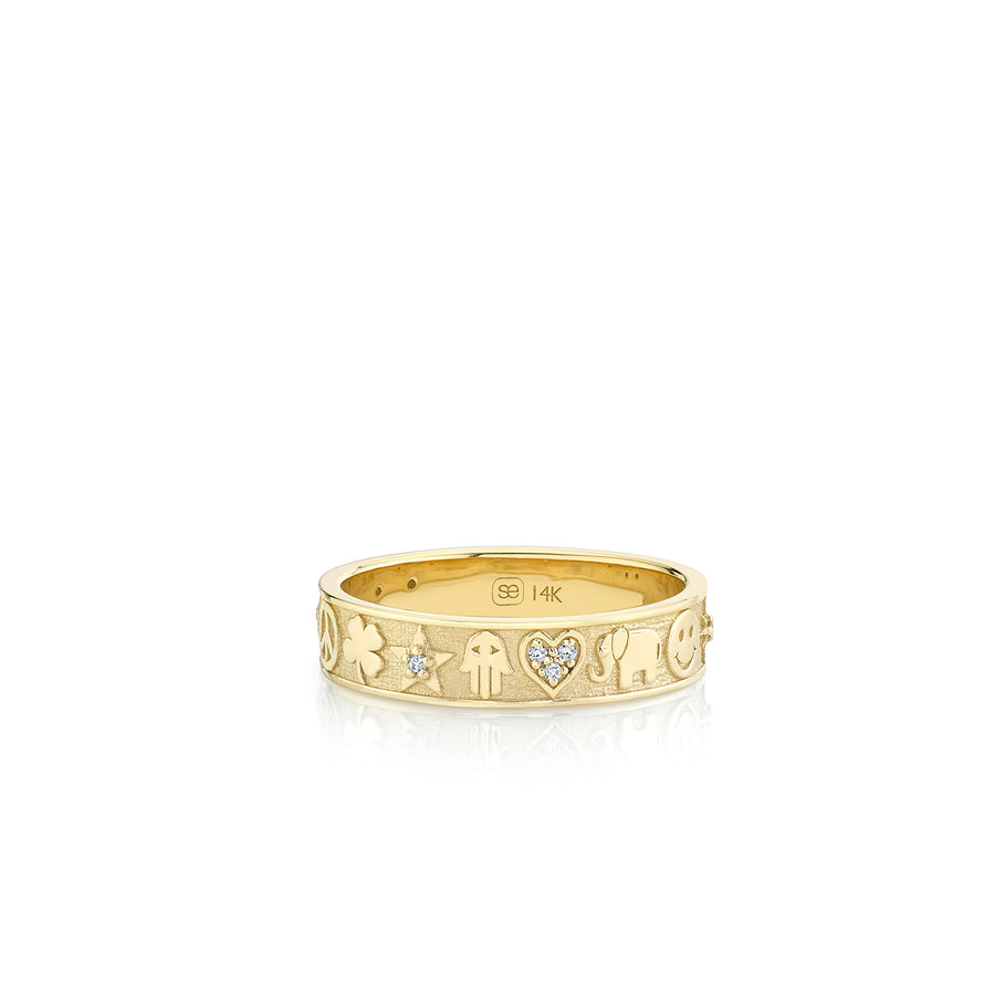 Gold & Diamond Small Icon Ring - Sydney Evan Fine Jewelry