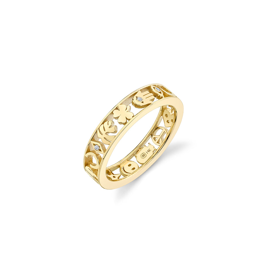 Gold & Diamond Open Icon Ring - Sydney Evan Fine Jewelry