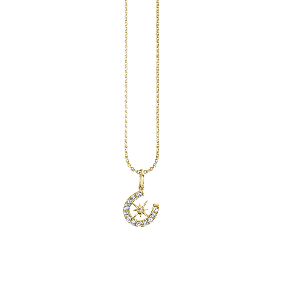 Gold & Diamond Starburst Horseshoe Charm - Sydney Evan Fine Jewelry