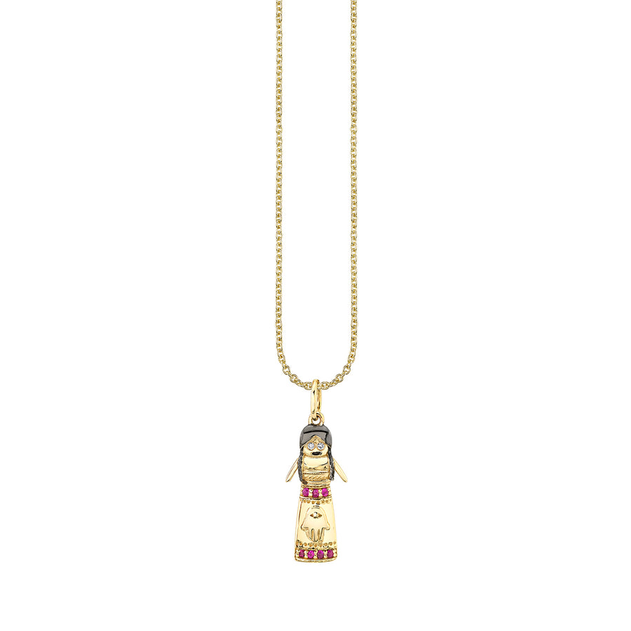 Gold & Ruby Fatima Doll Charm - Sydney Evan Fine Jewelry