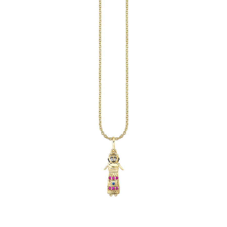 Gold & Ruby Tiny Evelin Doll Charm - Sydney Evan Fine Jewelry
