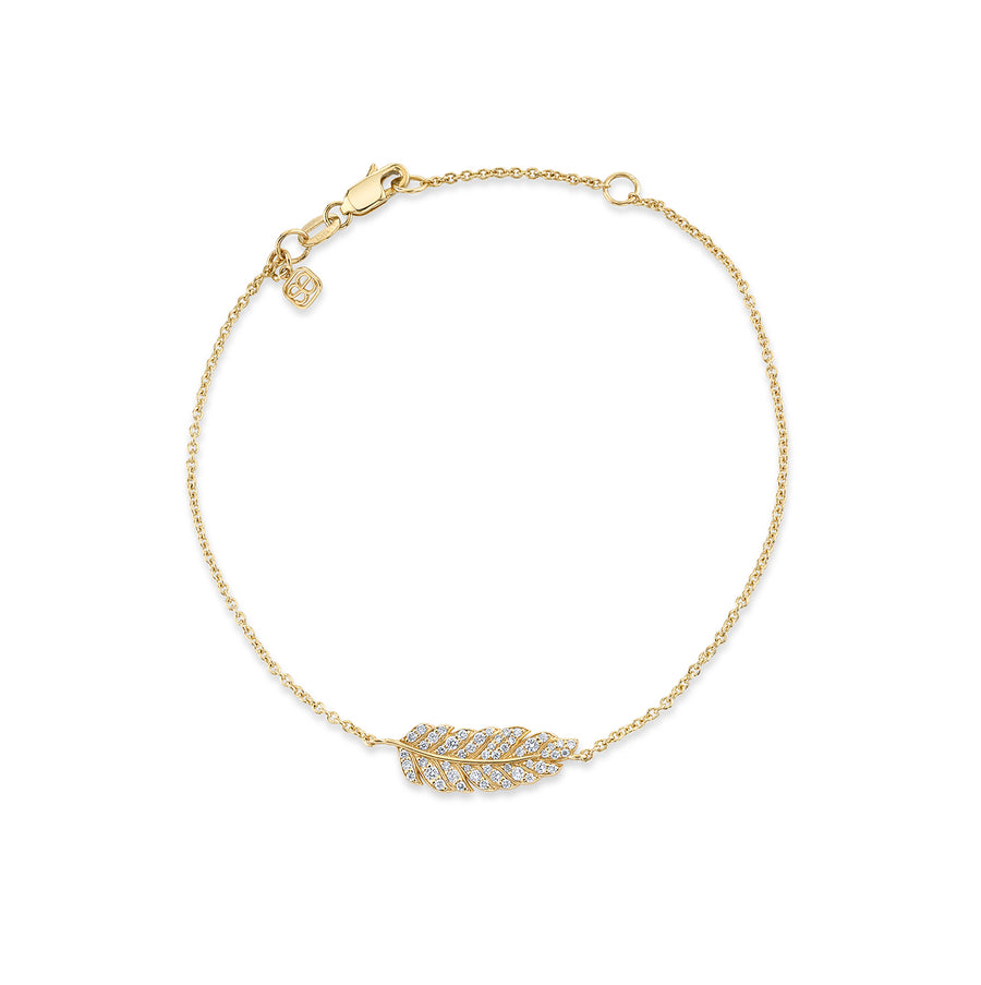 Gold & Diamond Feather Bracelet - Sydney Evan Fine Jewelry