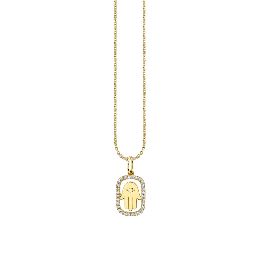 Gold & Diamond Hamsa Open Icon Charm - Sydney Evan Fine Jewelry