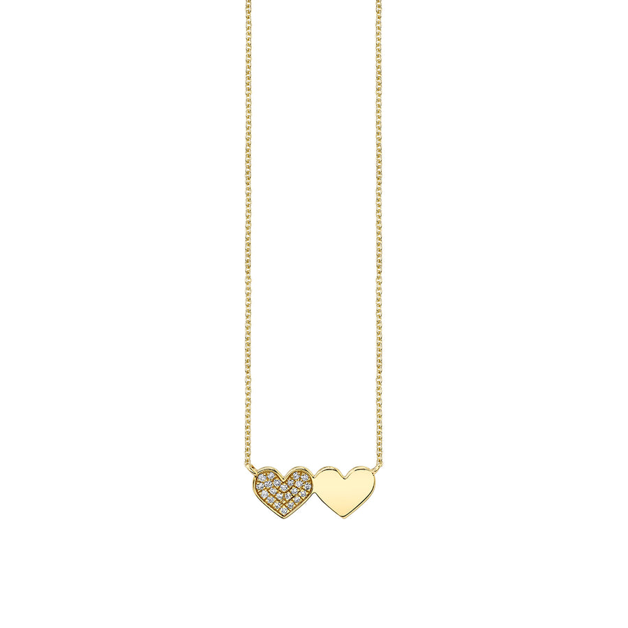 Gold & Diamond Double Heart Necklace - Sydney Evan Fine Jewelry