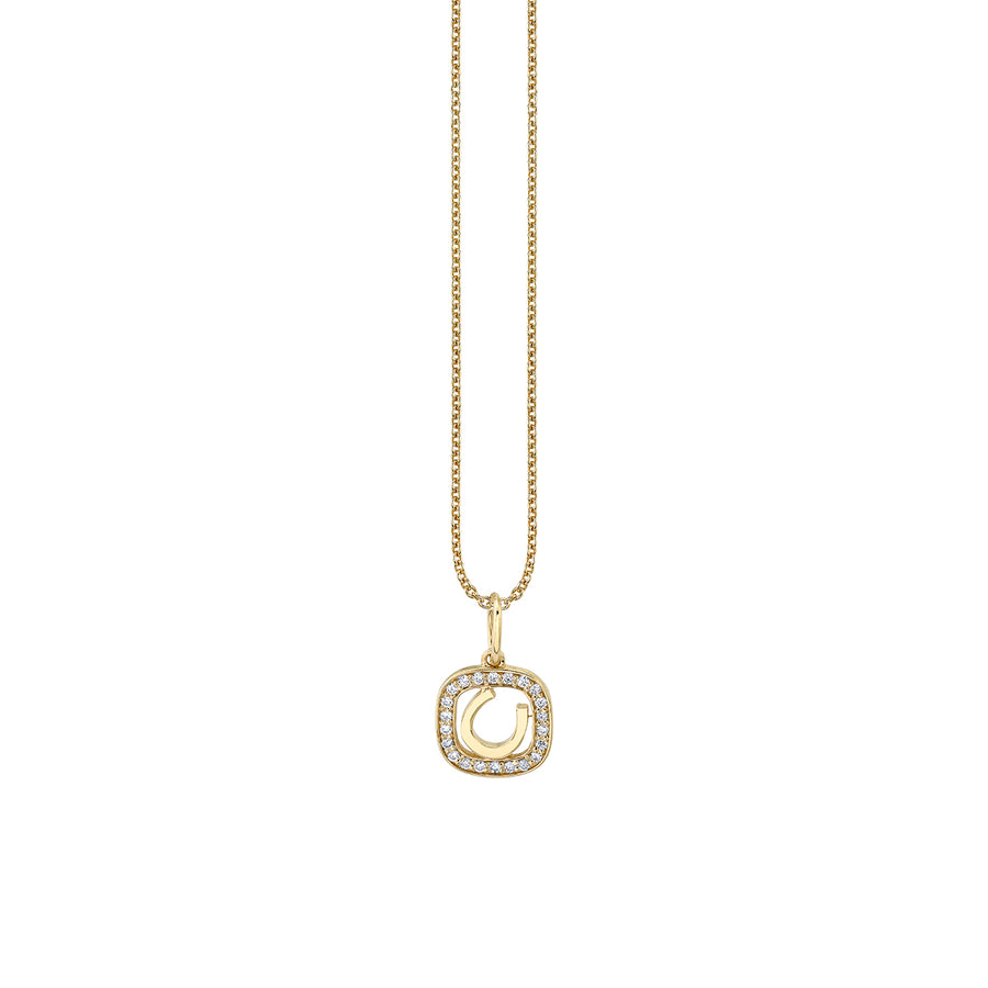 Gold & Diamond Horseshoe Open Icon Charm - Sydney Evan Fine Jewelry