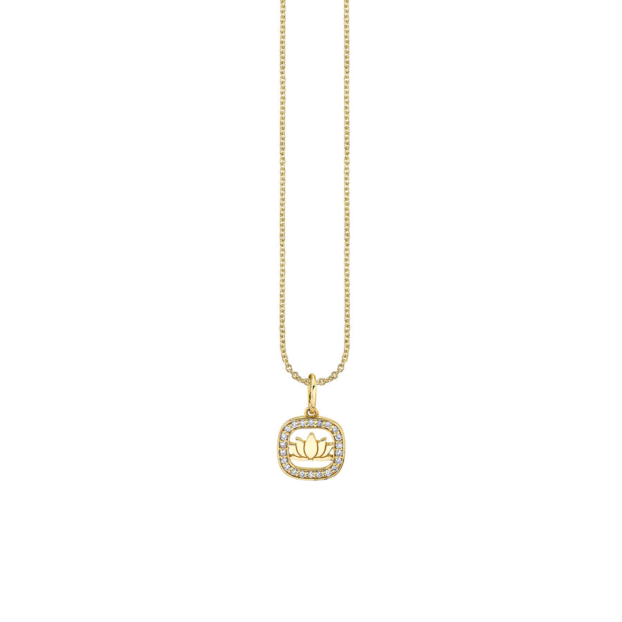 Gold & Diamond Lotus Open Icon Charm - Sydney Evan Fine Jewelry