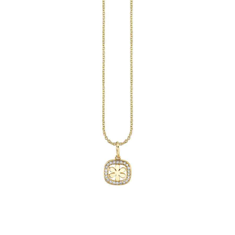 Gold & Diamond Daisy Open Icon Charm - Sydney Evan Fine Jewelry