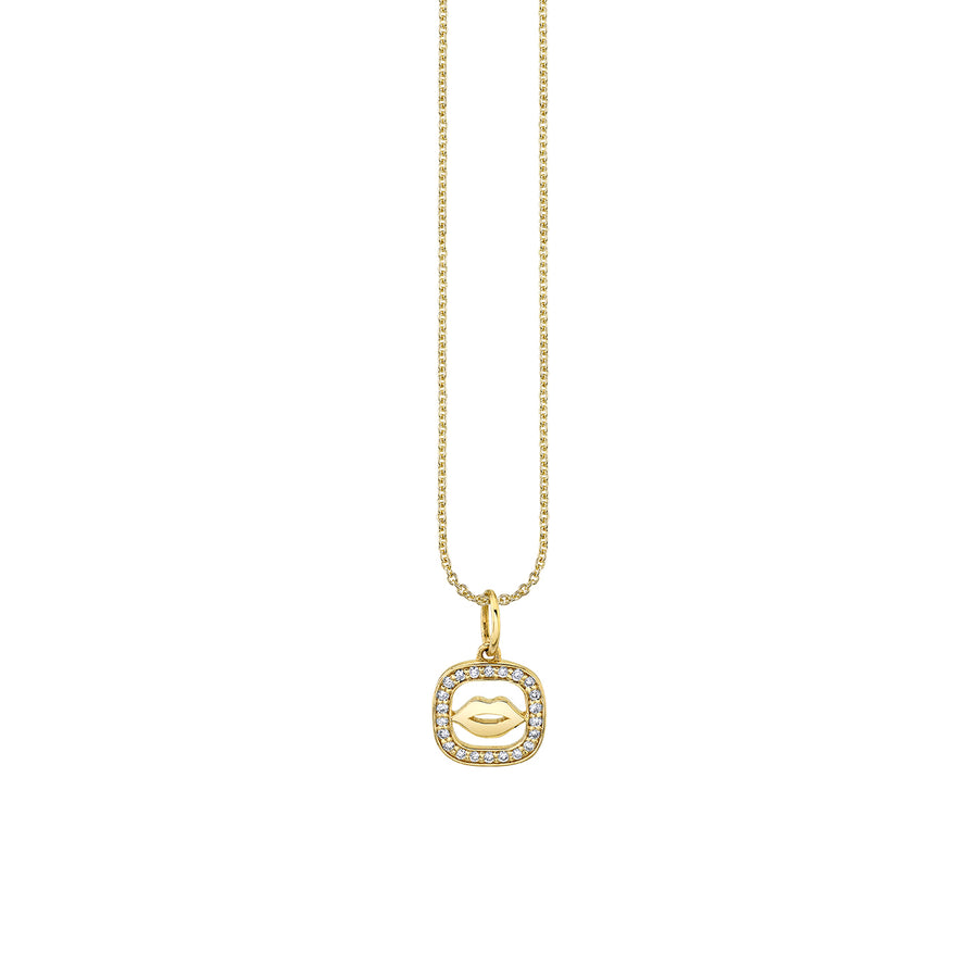 Gold & Diamond Lips Open Icon Charm - Sydney Evan Fine Jewelry