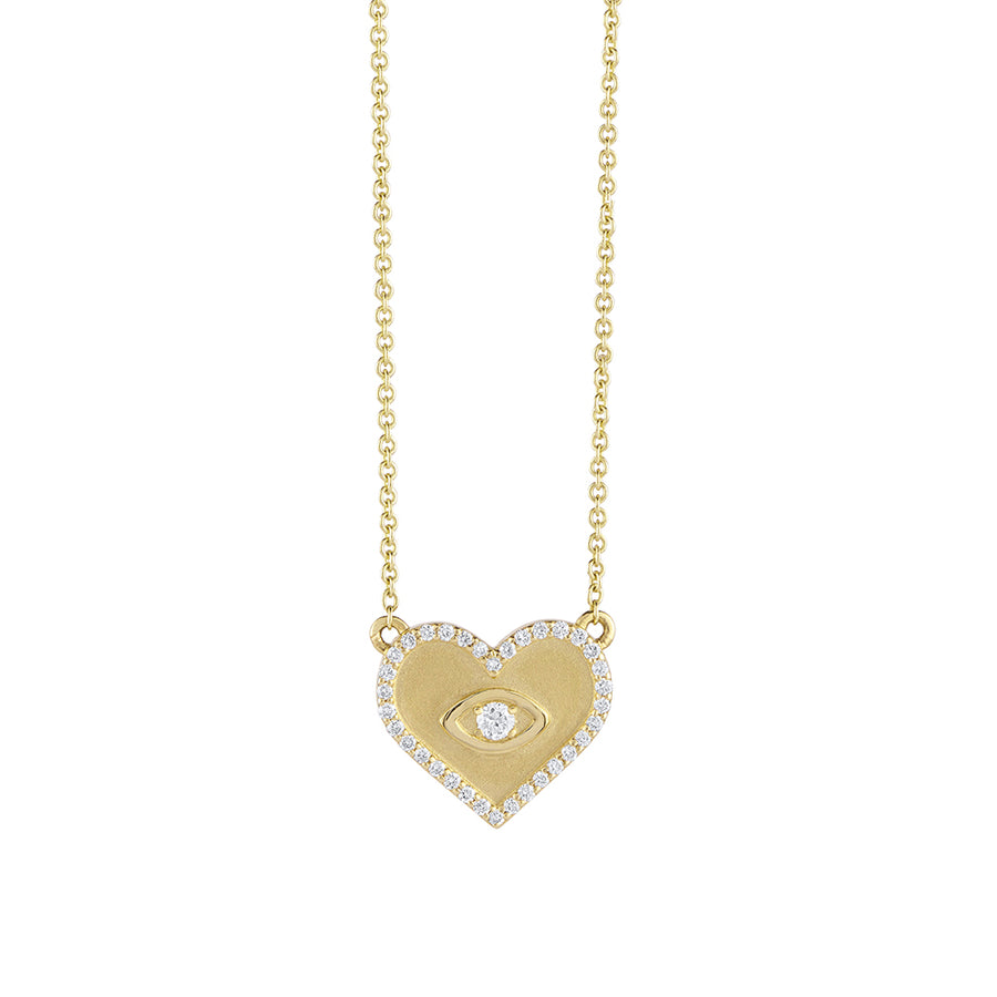 Gold & Diamond Large Heart Marquise Eye Necklace - Sydney Evan Fine Jewelry