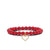 Gold & Diamond Open Heart on Red Bamboo Coral