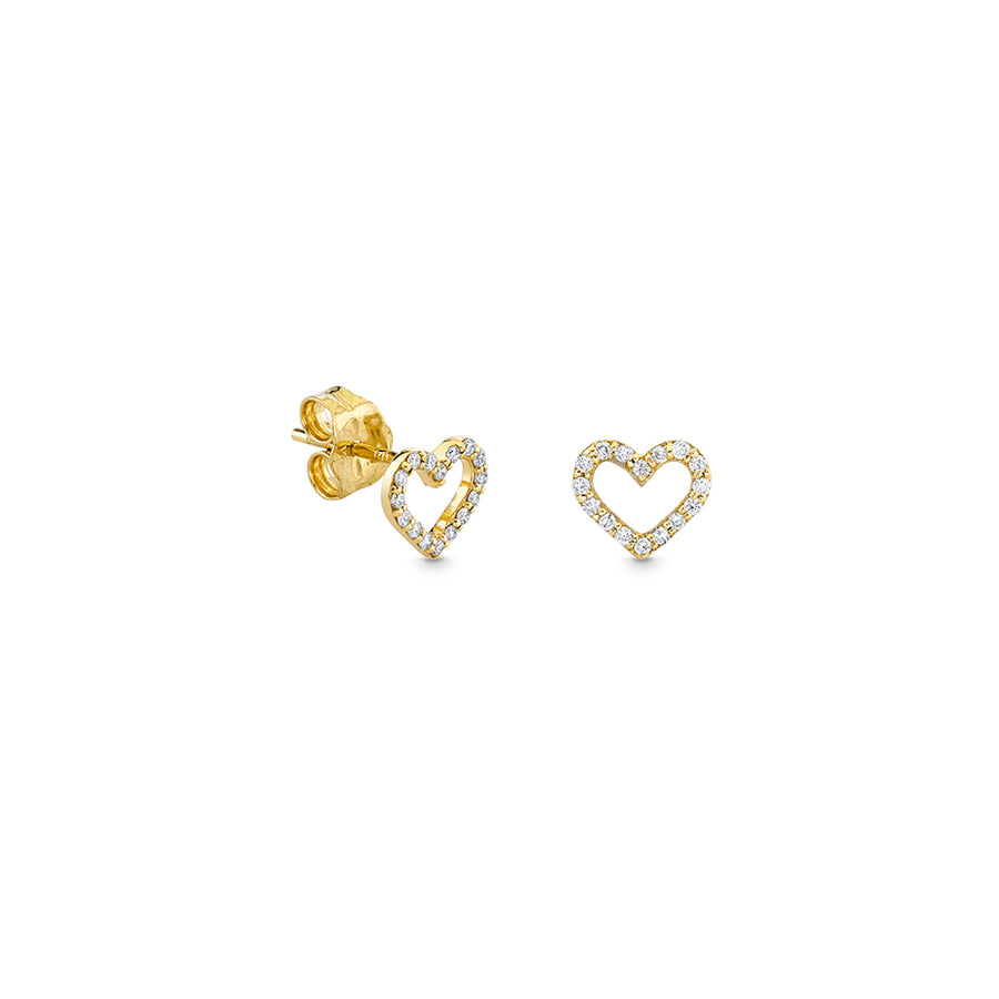 Gold & Diamond Open Heart Stud - Sydney Evan Fine Jewelry