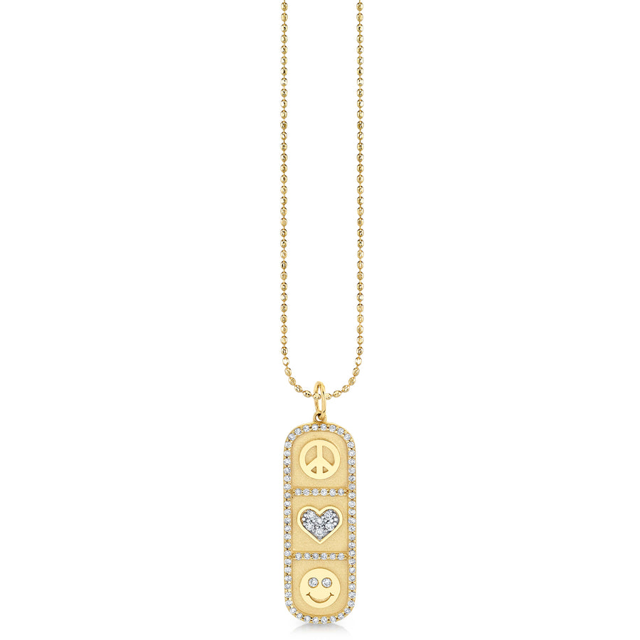 Gold & Diamond Cartouche Icon Charm - Sydney Evan Fine Jewelry