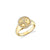 Gold & Diamond Small Disc Tricon Signet Ring