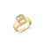Gold & Diamond Small Rectangular Tricon Signet Ring