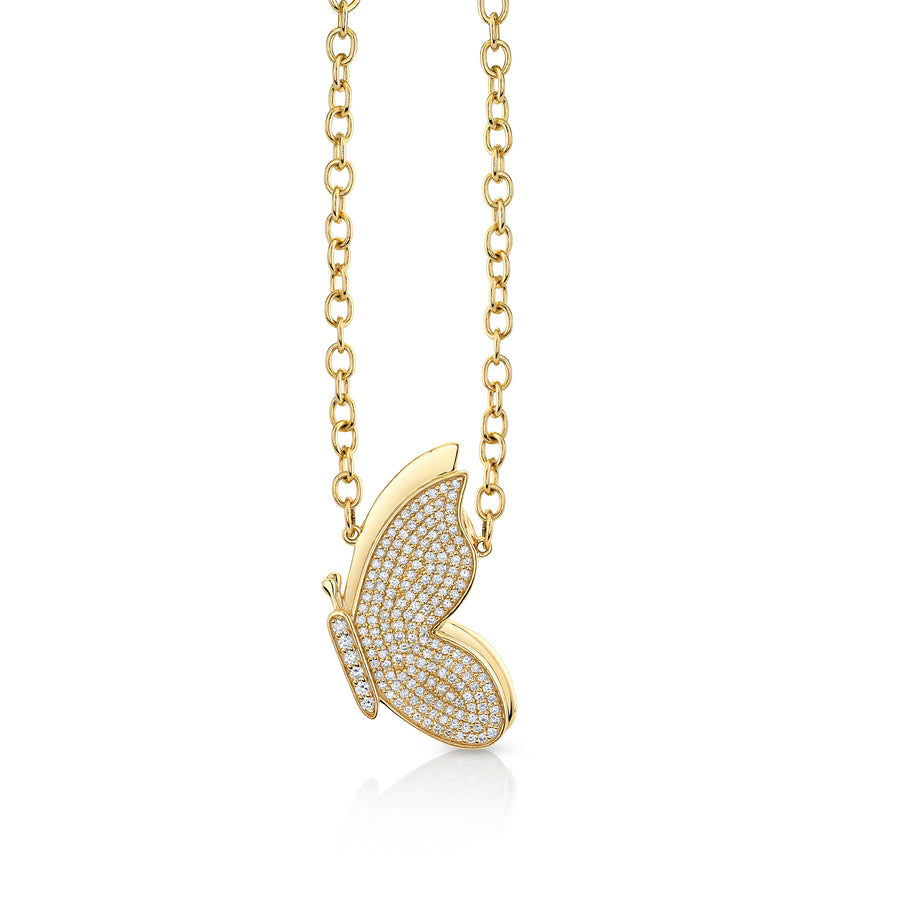 Gold & Diamond Flying Butterfly Necklace - Sydney Evan Fine Jewelry