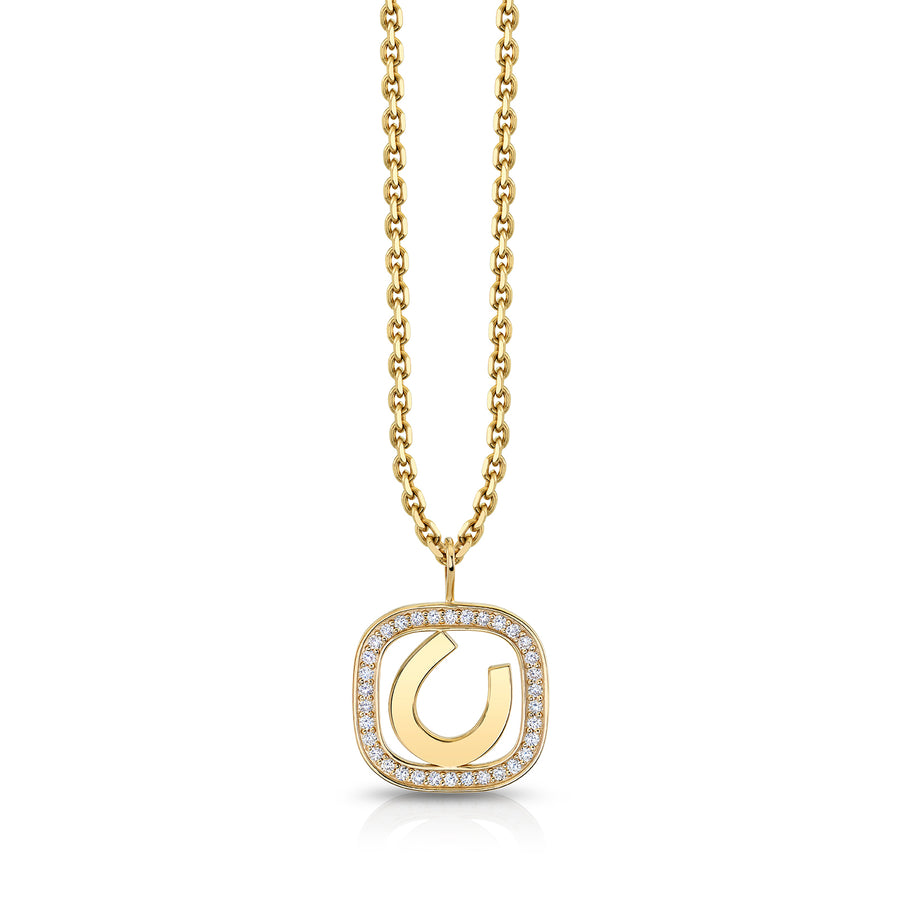 Gold & Diamond Large Horseshoe Open Icon Charm - Sydney Evan Fine Jewelry