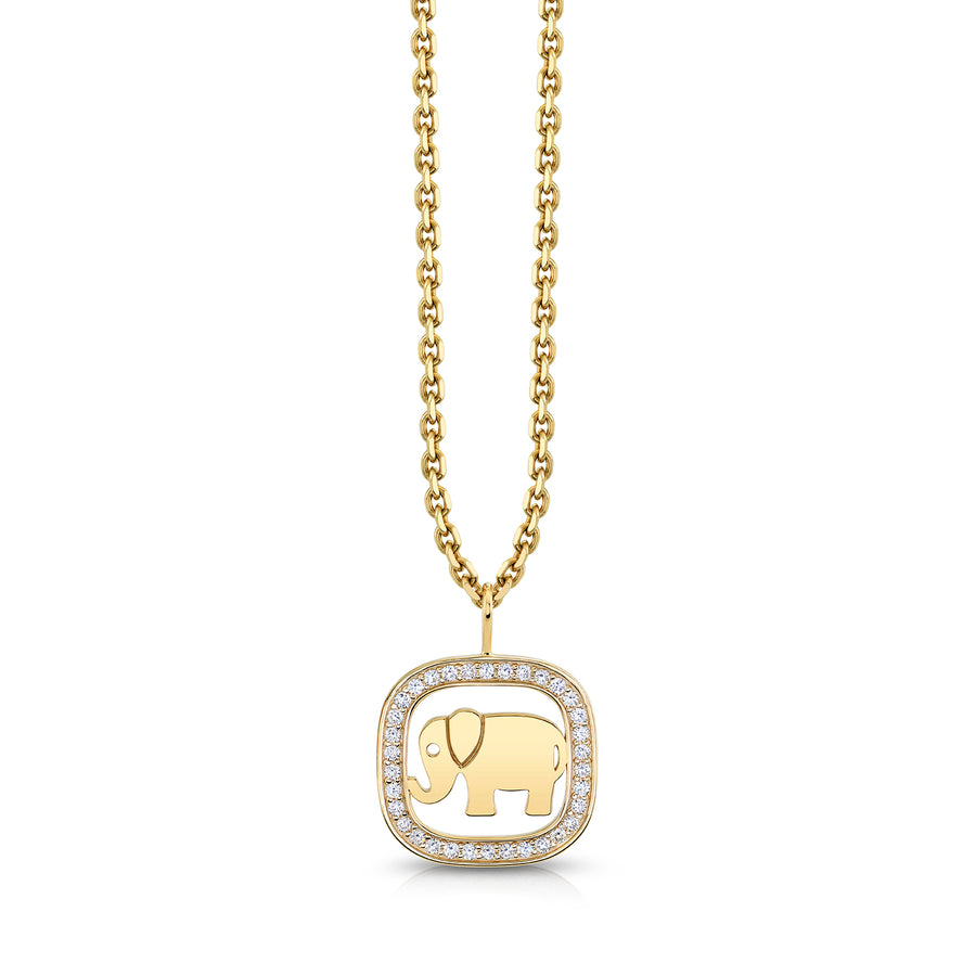 Gold & Diamond Large Elephant Open Icon Charm - Sydney Evan Fine Jewelry