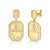 Gold & Diamond Rectangular Tricon Drop Earrings