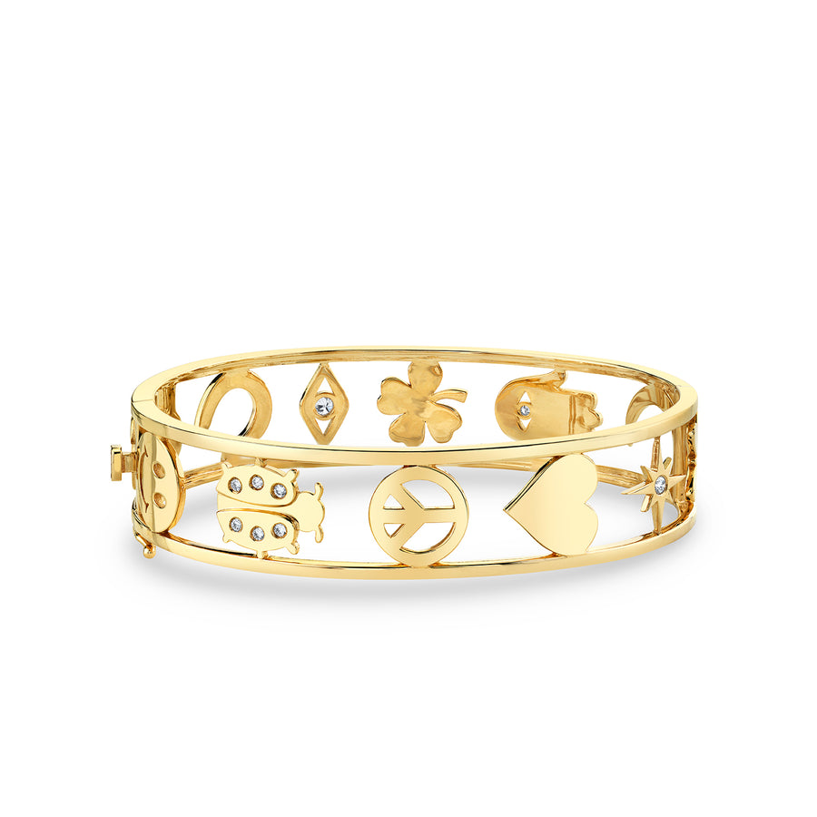 Louis Vuitton Diamond Gold Bangle Bracelet