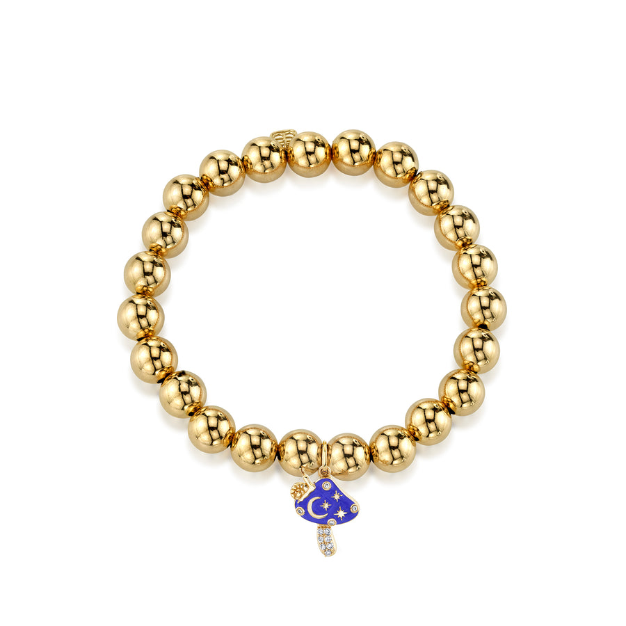 Gold & Diamond Celestial Mushroom on Gold Beads - Sydney Evan Fine Jewelry