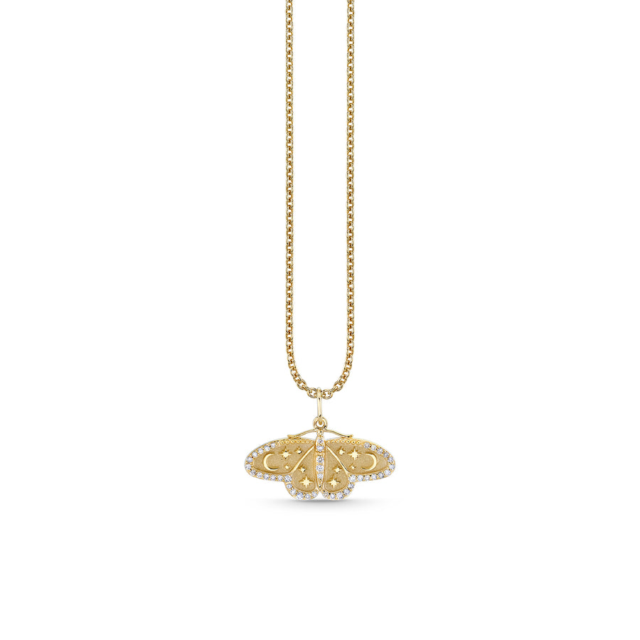 Gold & Diamond Celestial Moth Charm - Sydney Evan Fine Jewelry