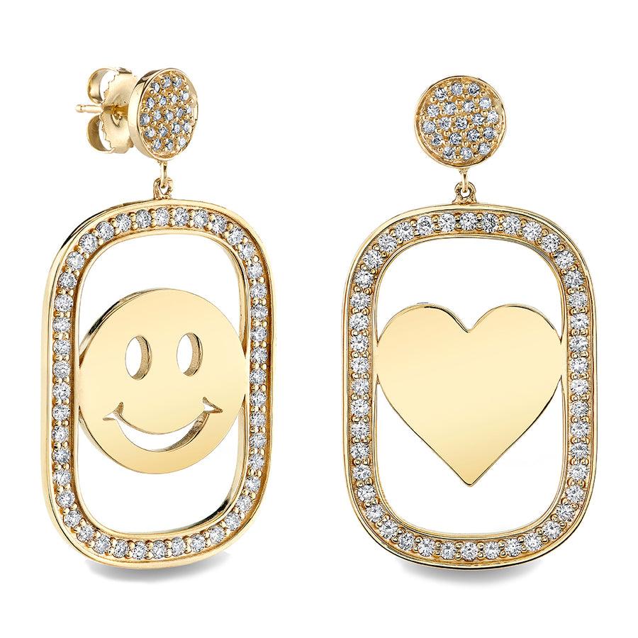 Gold & Diamond XL Open Icon Earrings - Sydney Evan Fine Jewelry