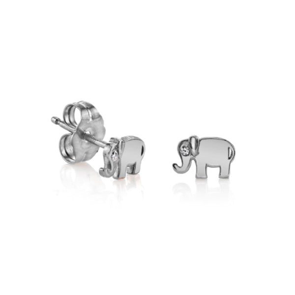 Gold Plated Sterling Silver Elephant Stud Earrings - Sydney Evan Fine Jewelry