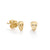 Gold Plated Sterling Silver Skull Stud Earrings