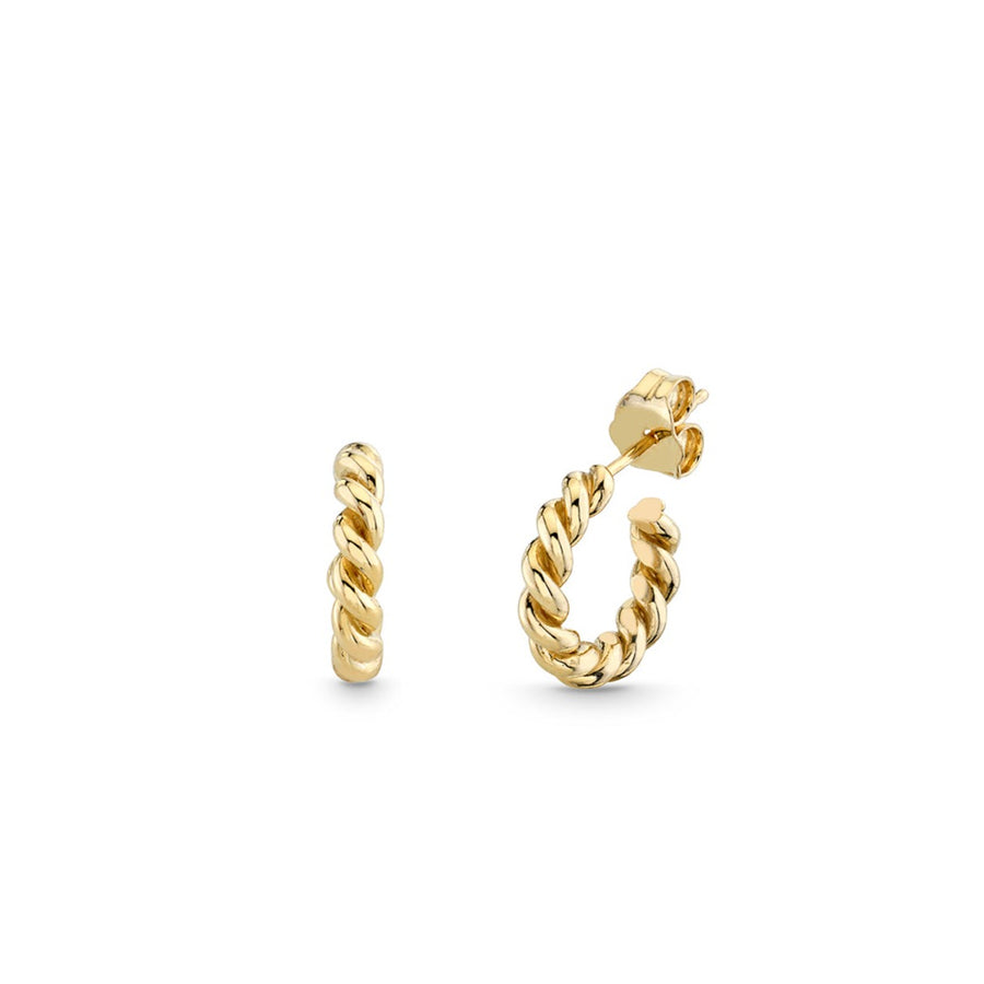 Pure Gold Twisted Rope Hoops - Sydney Evan Fine Jewelry