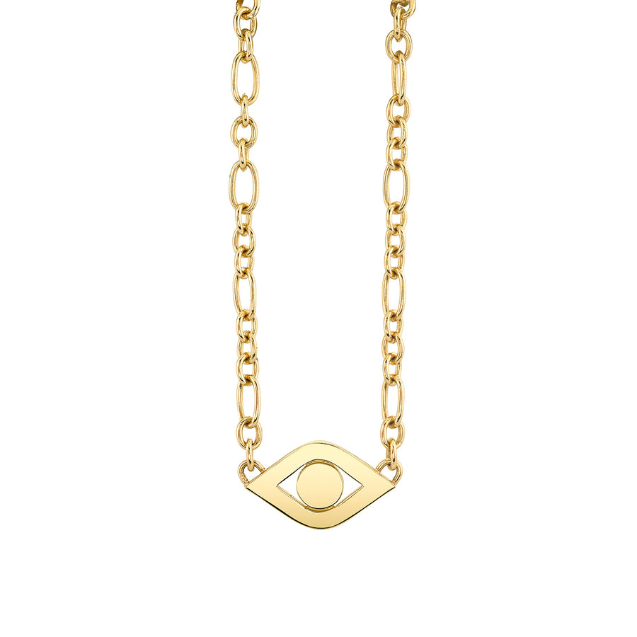 Pure Gold Extra Large Evil Eye Link Necklace - Sydney Evan Fine Jewelry