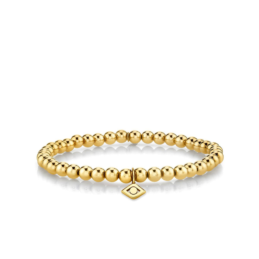 Pure Gold Evil Eye Link on Gold Beads - Sydney Evan Fine Jewelry