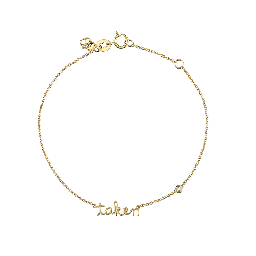 Gold Plated Sterling Silver Taken Bracelet with Bezel Set Diamond - Sydney Evan Fine Jewelry