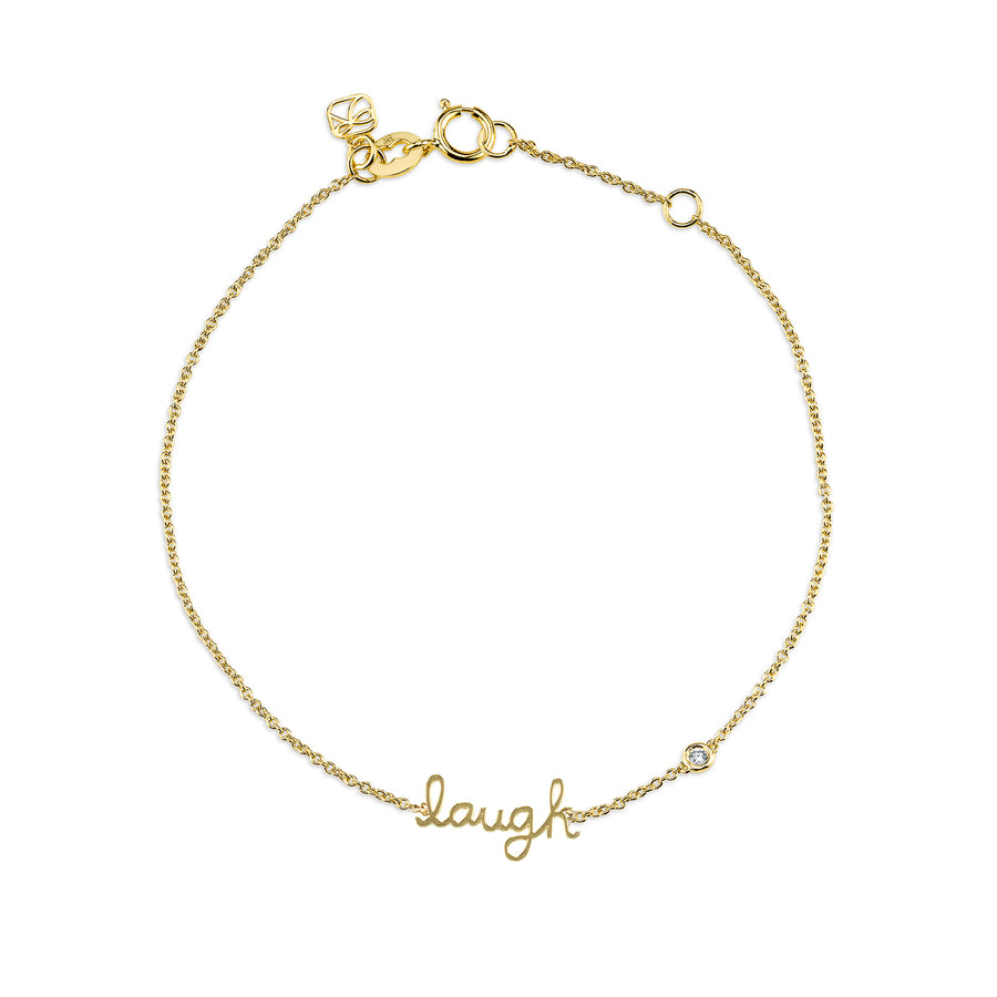 Gold Plated Sterling Silver Laugh Bracelet with Bezel-Set Diamond - Sydney Evan Fine Jewelry