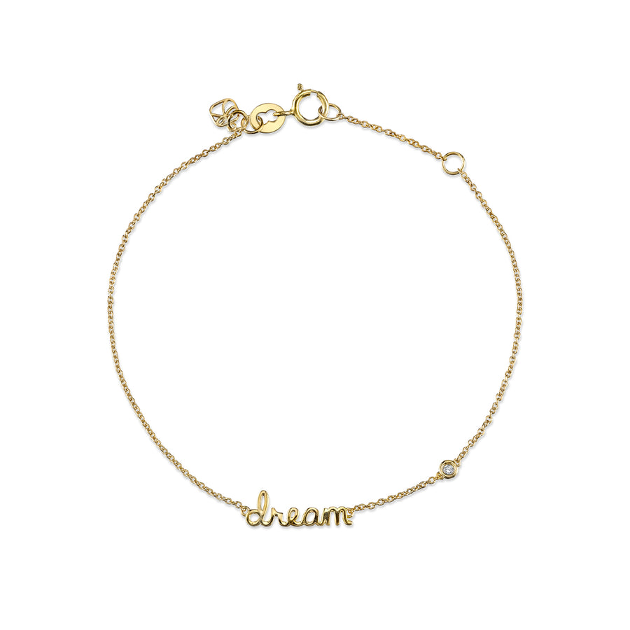 Gold Plated Sterling Silver Dream Bracelet with Bezel Set Diamond - Sydney Evan Fine Jewelry