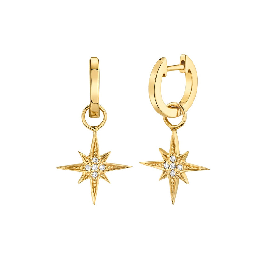 Gold & Diamond Starburst Huggie Hoops - Sydney Evan Fine Jewelry