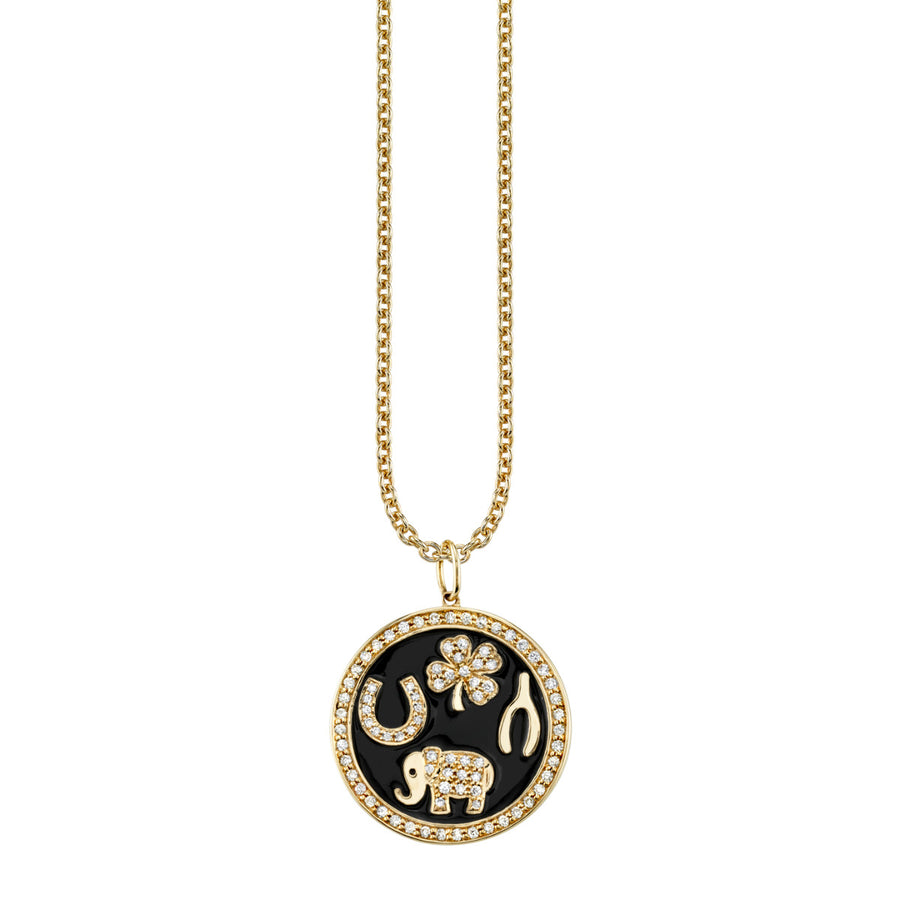 Gold & Diamond Luck Tableau Charm - Sydney Evan Fine Jewelry