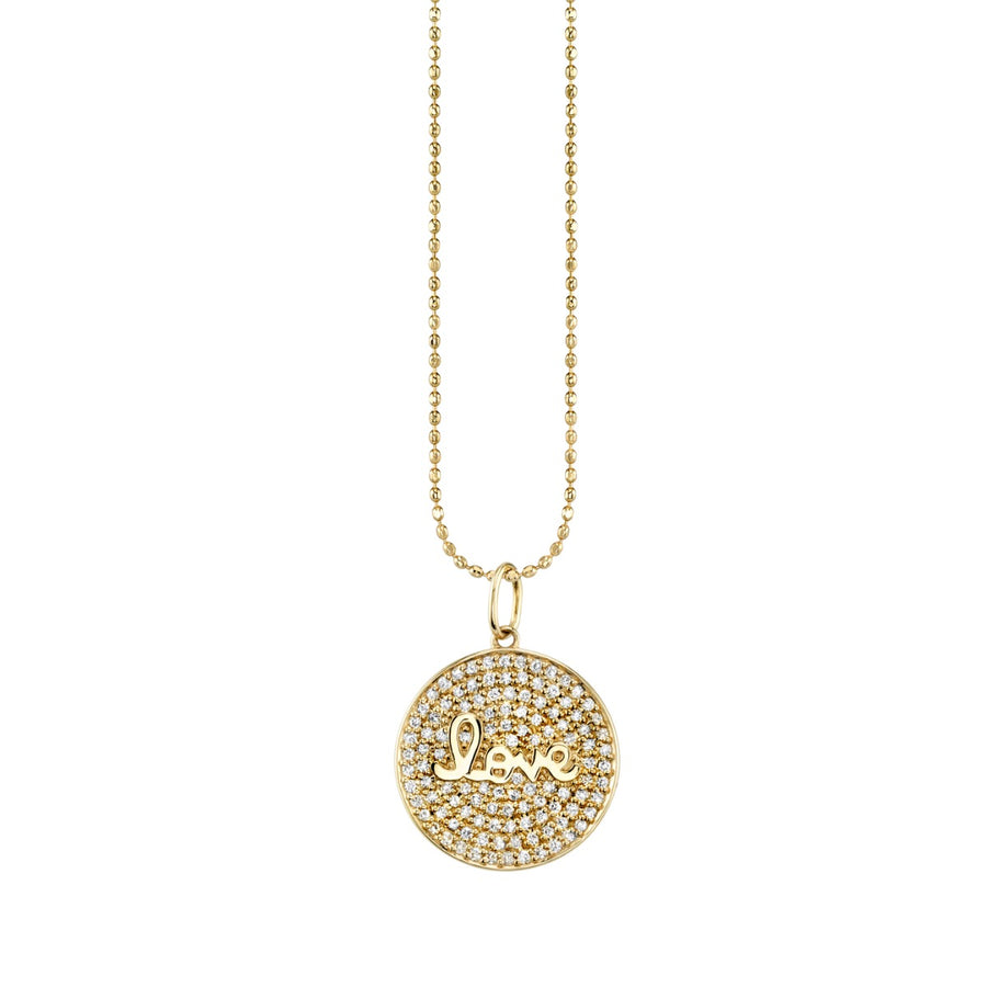 Gold & Diamond Love Medallion Charm - Sydney Evan Fine Jewelry