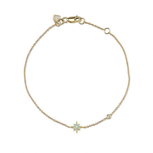 Gold & Enamel Mini Starburst Bracelet - Sydney Evan Fine Jewelry