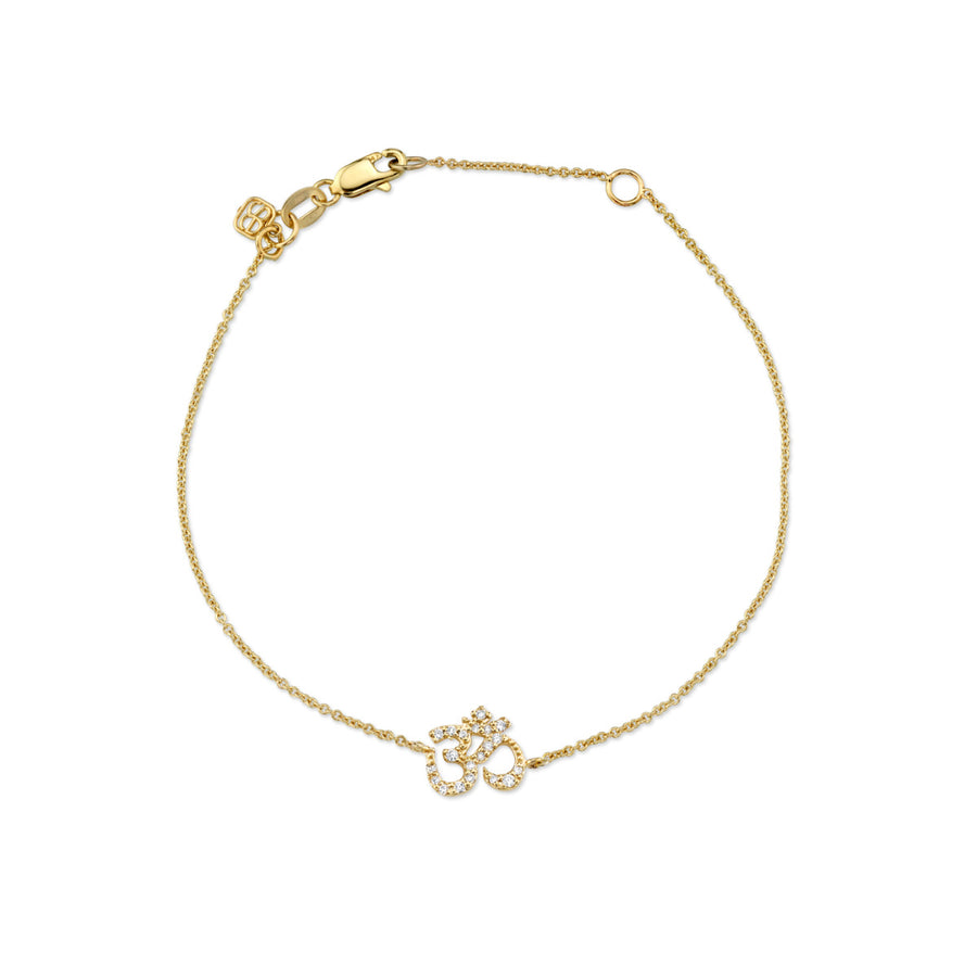 Gold & Diamond Om Bracelet - Sydney Evan Fine Jewelry