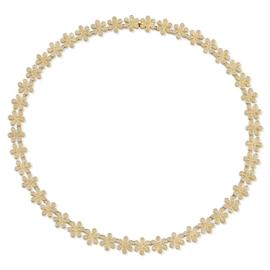 Gold & Diamond Daisy Eternity Necklace - Sydney Evan Fine Jewelry