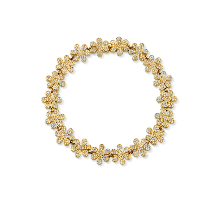 Gold & Diamond Daisy Eternity Bracelet - Sydney Evan Fine Jewelry
