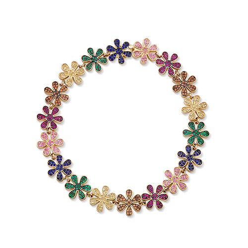 Gold Rainbow Daisy Eternity Bracelet - Sydney Evan Fine Jewelry