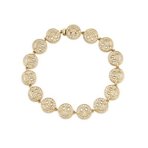 Gold & Diamond Happy Face Eternity Bracelet - Sydney Evan Fine Jewelry