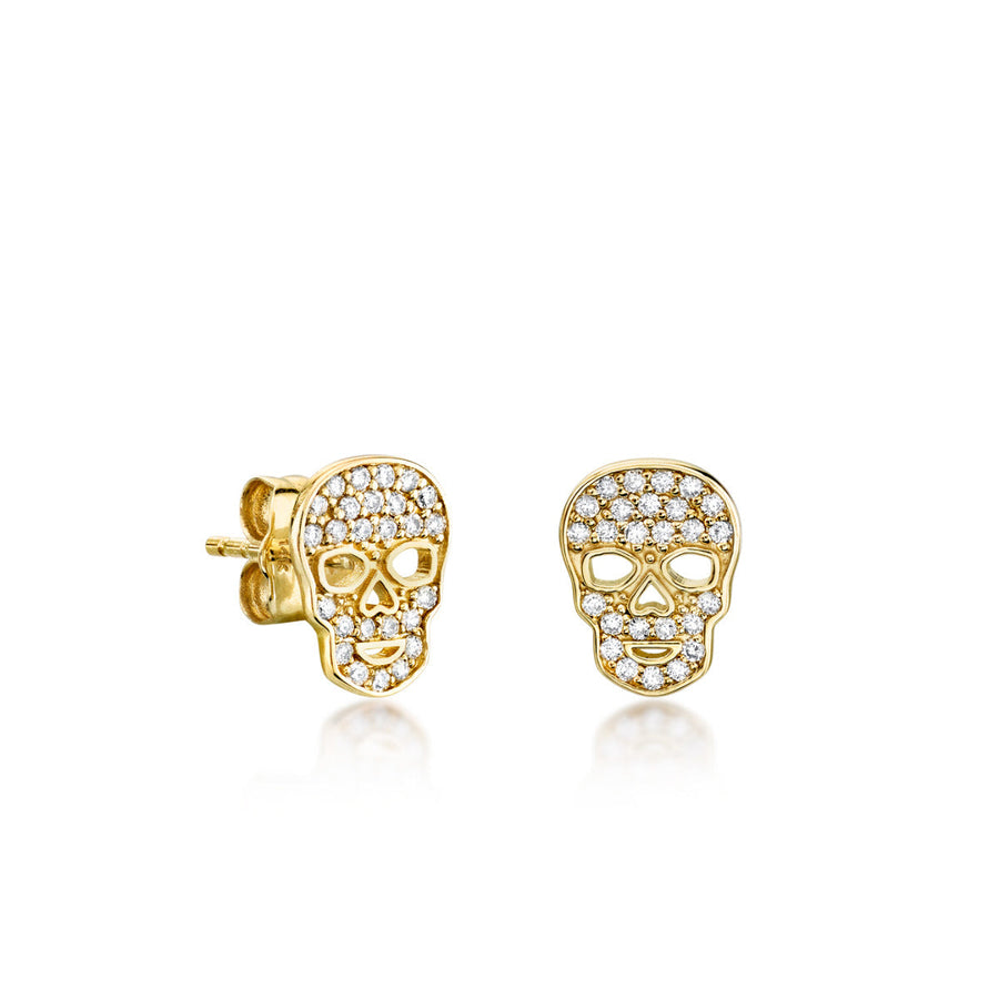Men's Collection Gold & Diamond Skull Stud - Sydney Evan Fine Jewelry