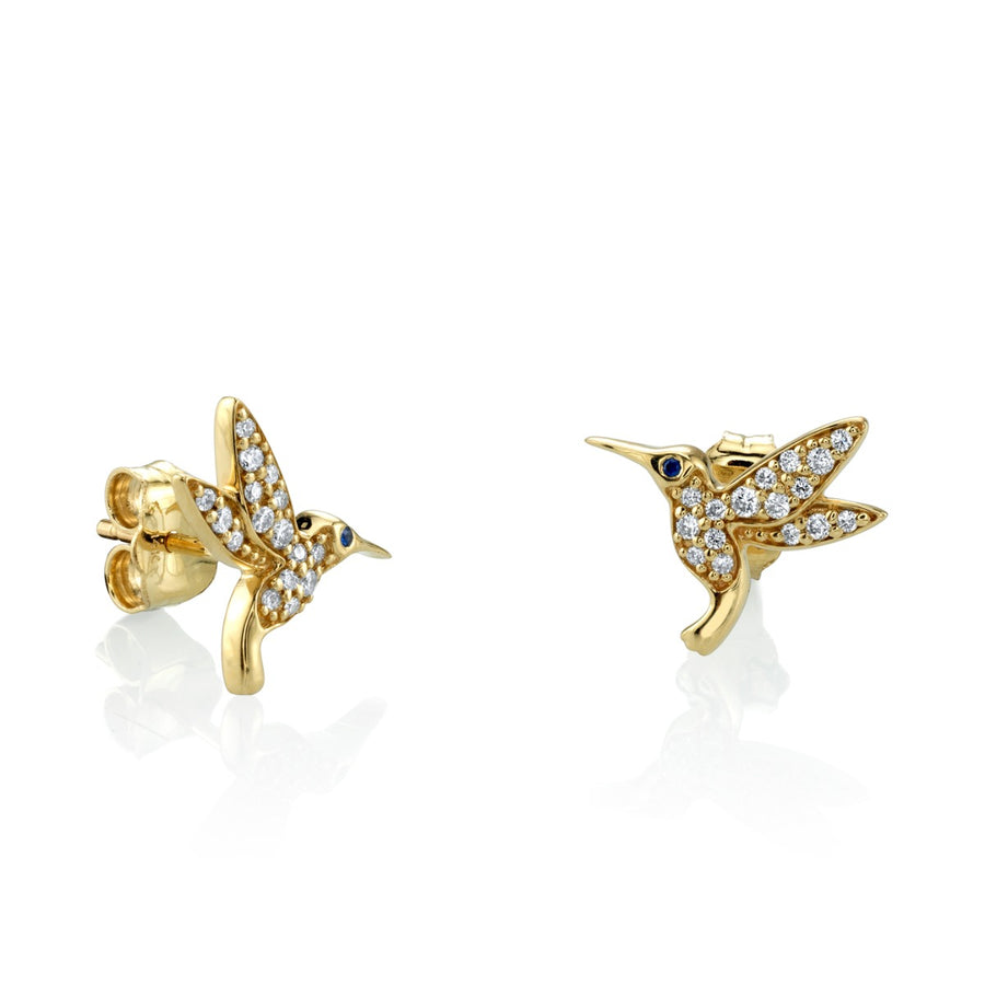 Gold & Diamond Small Hummingbird Stud - Sydney Evan Fine Jewelry