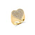 Gold & Diamond Large Heart Signet Ring