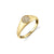 Gold & Diamond Mini Oval Pave Signet Ring