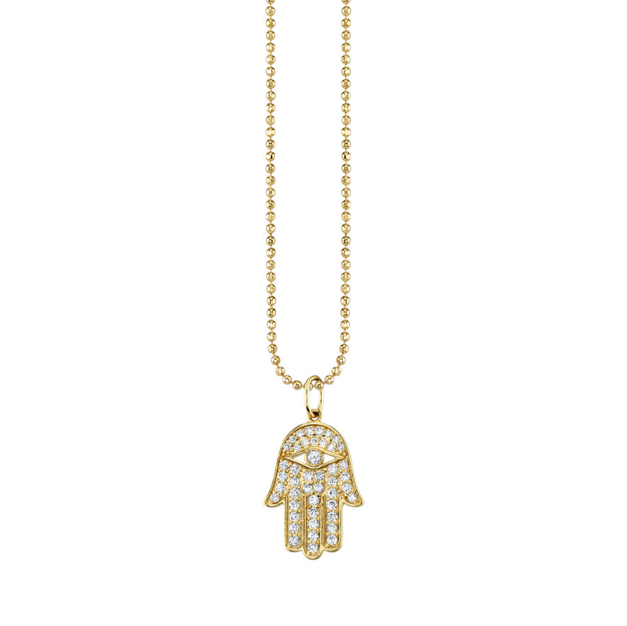 Gold & Diamond Medium Hamsa Charm - Sydney Evan Fine Jewelry