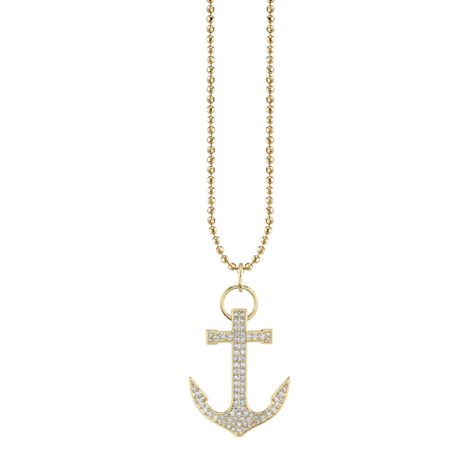Large Gold & Diamond Anchor Charm - Sydney Evan Fine Jewelry