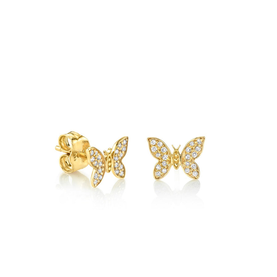 Kids Collection Gold & Diamond Tiny Butterfly Stud - Sydney Evan Fine Jewelry
